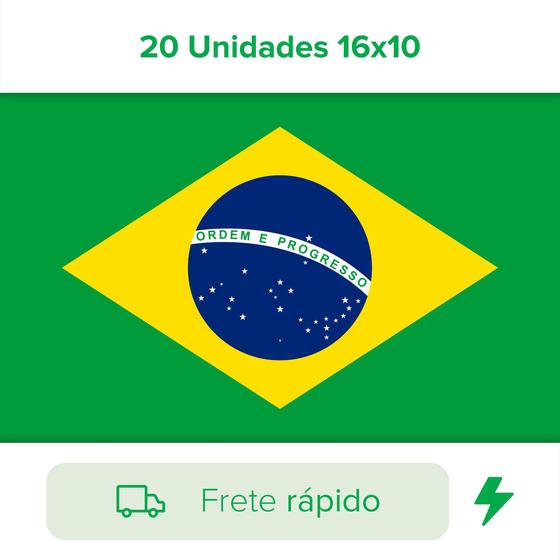 Adesivo Bandeira Brasil 20 Unidades 16x10 Carro Moto Lavável Menor preço em Adesivo Bandeira Brasil 20 Unidades 16x10 Carro Moto Lavável