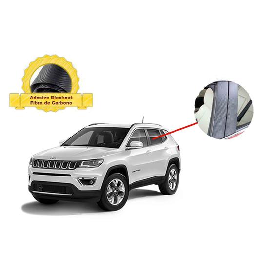 Imagem de Adesivo Blackout Jeep Compass Coluna de Porta Fibra de Carbono