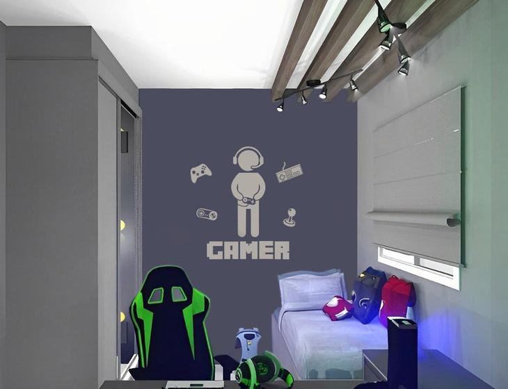 Imagem de Adesivo Boneco Gamer Decoração Casa Adesivo de Parede Adesivo de Porta