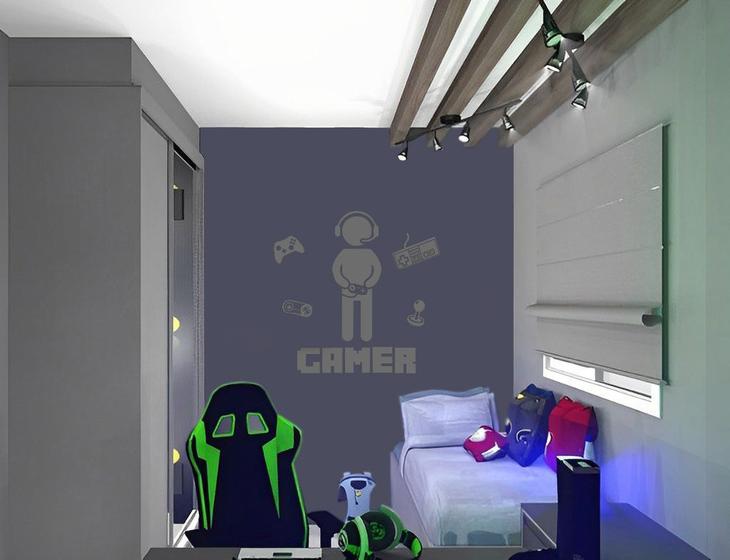 Imagem de Adesivo Boneco Gamer Decoração Casa Adesivo de Parede Adesivo de Porta