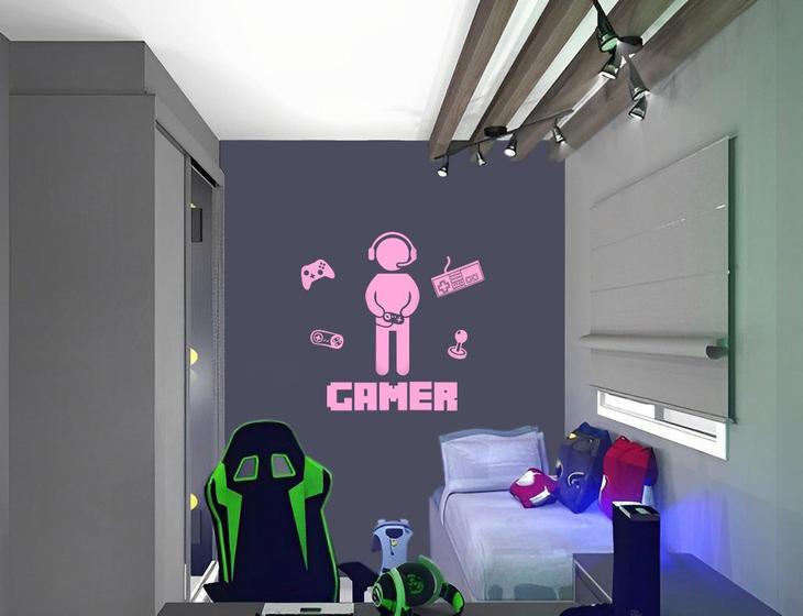 Imagem de Adesivo Boneco Gamer Decoração Casa Adesivo de Parede Adesivo de Porta