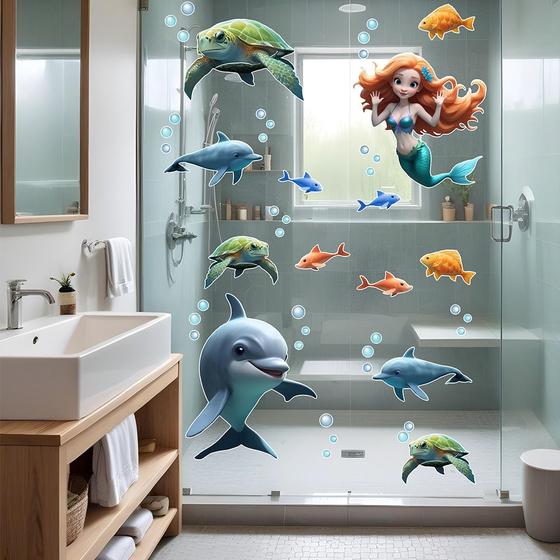 Adesivo Box de Banheiro Infantil Sereia Golfinhos Tartarugas é boa?