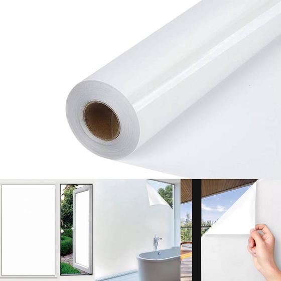 Imagem de Adesivo Branco Blackout Brilho Porta Vidro Janela 2m X 70cm