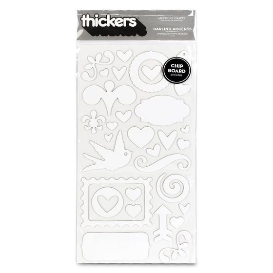 Imagem de Adesivo Chipboard Autoadesivo American Crafts Thickers White 29 Unidades - 42914