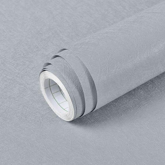 Imagem de Adesivo Cinza Rabiscado 500x60cm Papel de Parede Para Casa Moveis Decoração Vidro Lavavel Texturizado