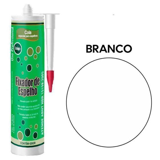 Imagem de Adesivo Cola Fixador De Espelho Cartucho 400Gr Branco Branco