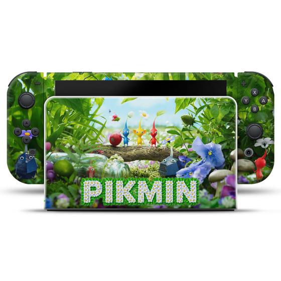 Imagem de Adesivo Compatível Nintendo Switch Oled Skin - Pikmin