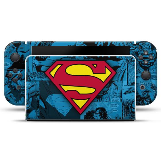 Imagem de Adesivo Compatível Nintendo Switch Oled Skin - Superman Comics