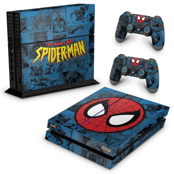 Imagem de Adesivo Compatível PS4 Fat Skin - Homem-Aranha Spider-Man Comics