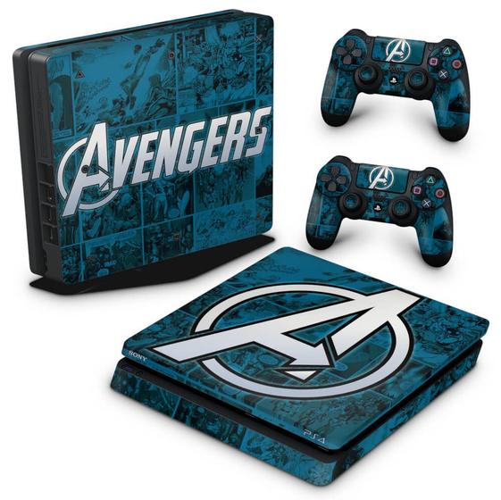 Imagem de Adesivo Compatível PS4 Slim Skin - Avengers Vingadores Comics