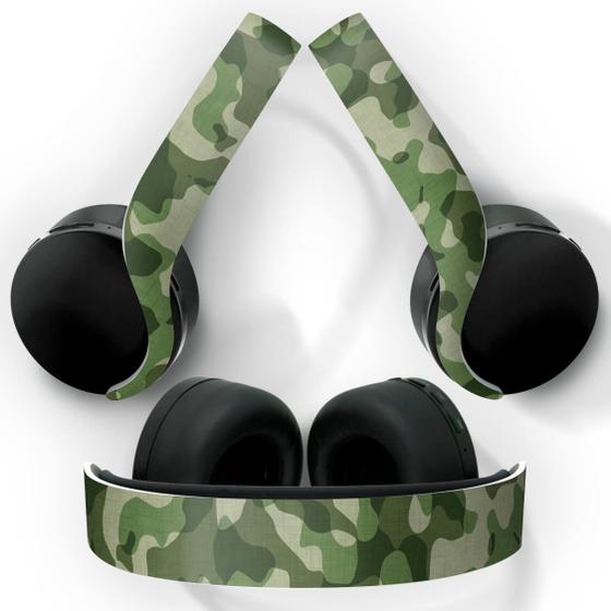 Imagem de Adesivo Compatível PS5 Headset Pulse 3D Playstation 5 Skin - Camuflado Verde