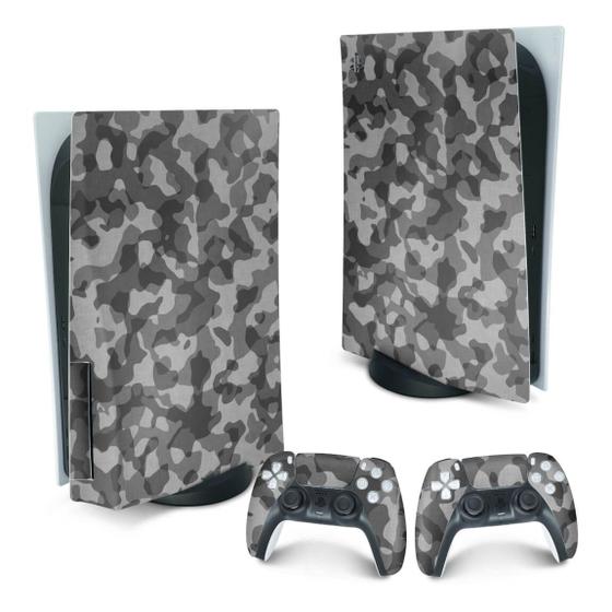 Imagem de Adesivo Compatível PS5 Playstation 5 Skin - Camuflado Cinza