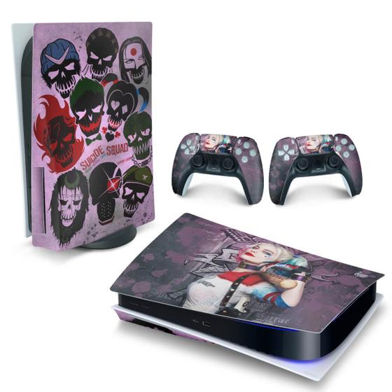 Imagem de Adesivo Compatível PS5 Playstation 5 Skin Horizontal - Arlequina Harley Quinn