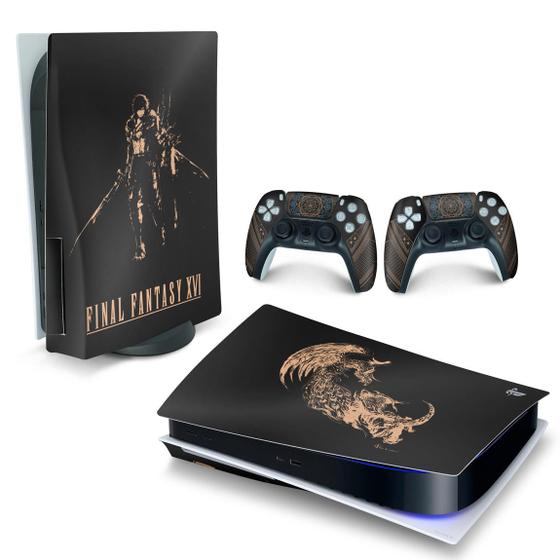 Imagem de Adesivo Compatível PS5 Playstation 5 Skin Horizontal - Final Fantasy XVI Edition