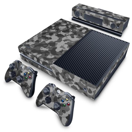 Imagem de Adesivo Compatível Xbox One Fat Skin - Camuflagem Cinza