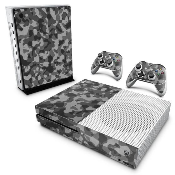 Imagem de Adesivo Compatível Xbox One S Slim Skin  - Camuflagem Cinza