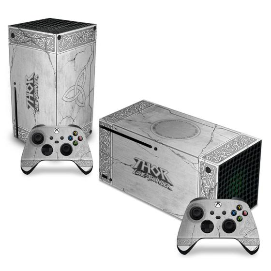 Imagem de Adesivo Compatível Xbox Series X Horizontal Skin - Mjolnir Thor Amor e Trovão