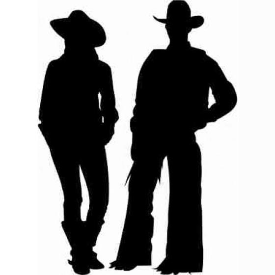 Imagem de Adesivo Cowboy e Cowgirl SV2089 - Preto