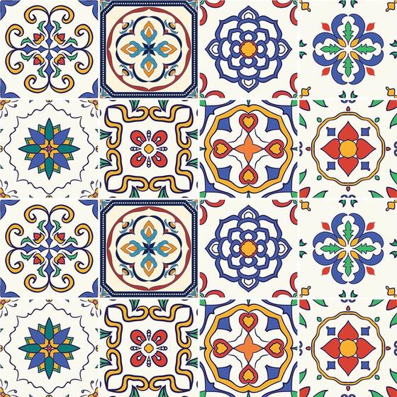 Adesivo de Azulejo - Ladrilho Hidráulico - 10cm x 10cm - 16un - 349Azpe Menor preço em Adesivo de Azulejo - Ladrilho Hidráulico - 10cm x 10cm - 16un - 349Azpe