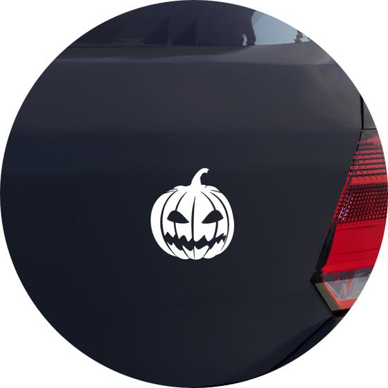 Imagem de Adesivo de Carro Abóbora Halloween - Cor Branco