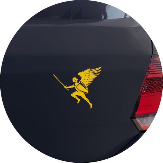 Imagem de Adesivo de Carro Arcanjo com Espada e Escudo - Cor Vinho