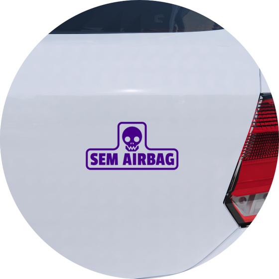 Imagem de Adesivo de Carro Aviso Sem Airbag - Cor Roxo