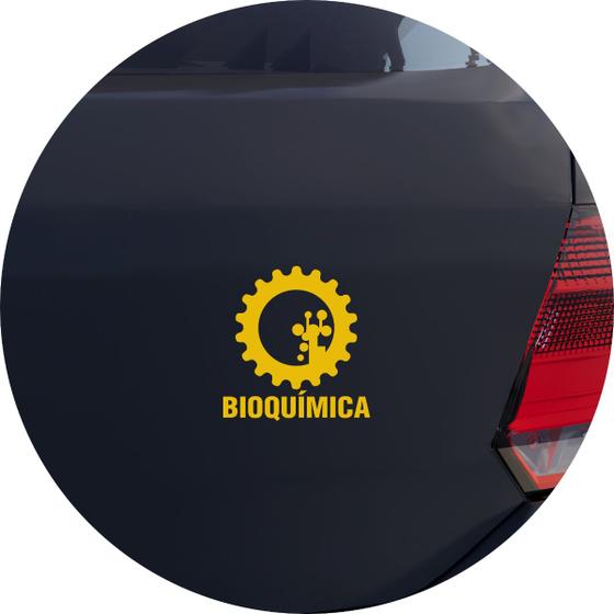 Imagem de Adesivo de Carro Bioquímica Curso Profissão - Cor Amarelo