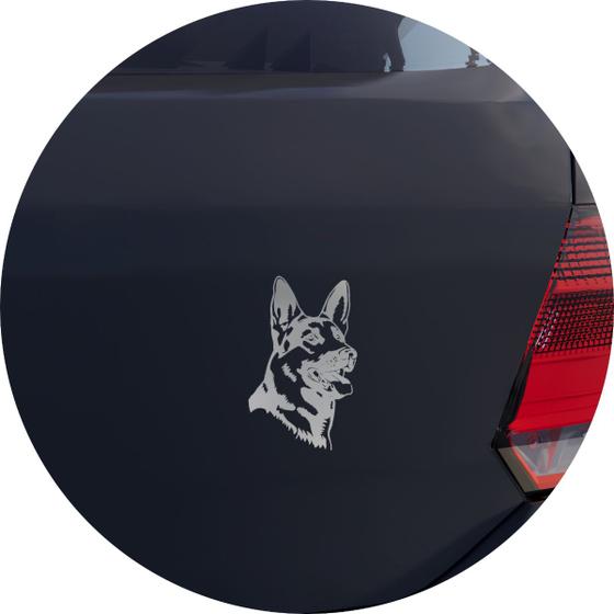 Adesivo de Carro Cachorro Pastor Alemão - Cor Prata - Melhor Adesivo Imagem de Adesivo de Carro Cachorro Pastor Alemão - Cor Prata