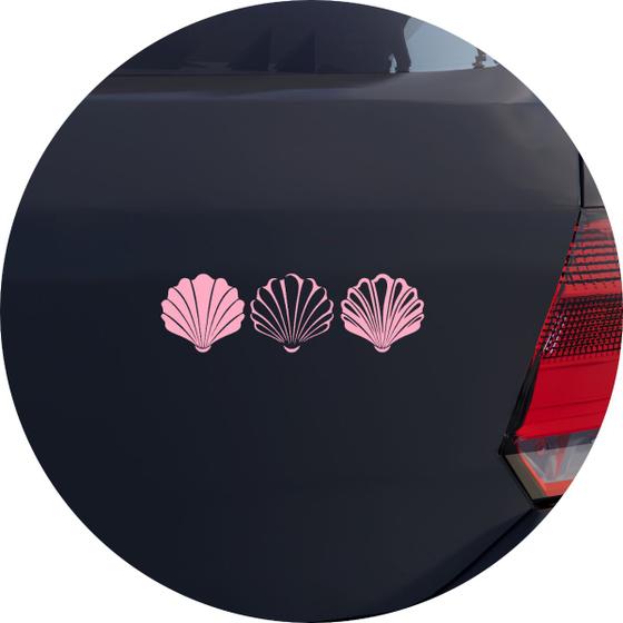 Imagem de Adesivo de Carro Conchas de Praia Marítimas - Cor Rosa Claro