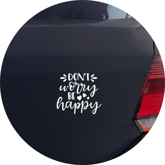 Imagem de Adesivo de Carro Don't Worry Be Happy - Cor Branco