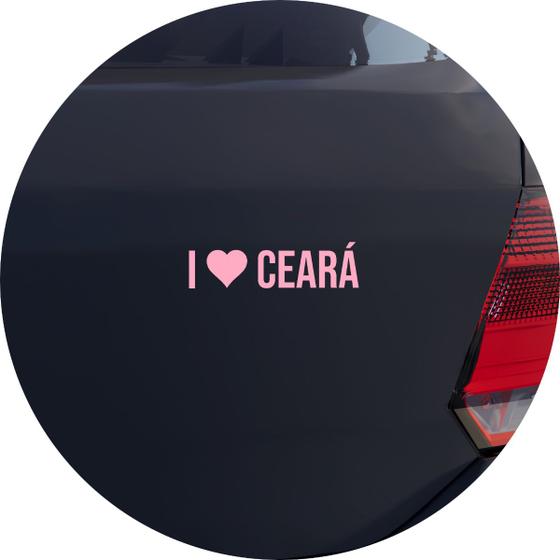 Imagem de Adesivo de Carro Eu amo Ceará - I Love CE - Cor Rosa Claro