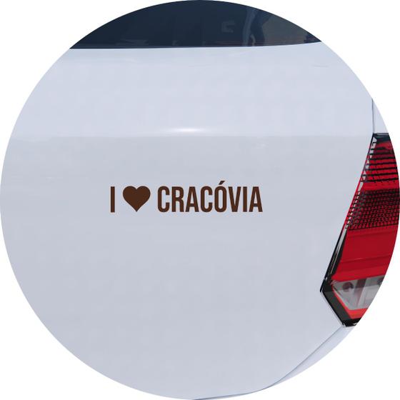 Imagem de Adesivo de Carro Eu Amo Cracóvia - I Love Cracóvia - Cor Marrom