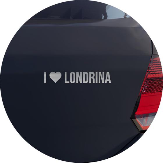 Imagem de Adesivo de Carro Eu amo Londrina - I Love Londrina - Cor Prata