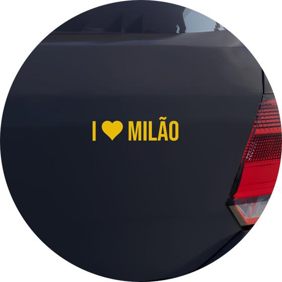 Imagem de Adesivo de Carro Eu Amo Milão - I Love Milão - Cor Branco