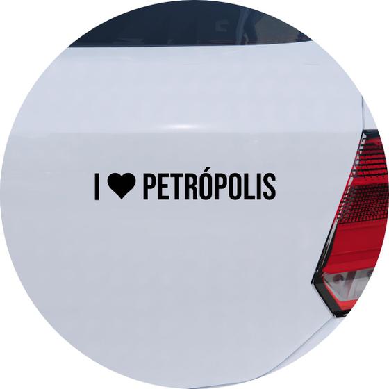 Imagem de Adesivo de Carro Eu amo Petrópolis - I Love Petrópolis - Cor Preto