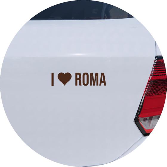 Imagem de Adesivo de Carro Eu Amo Roma - I Love Roma - Cor Marrom