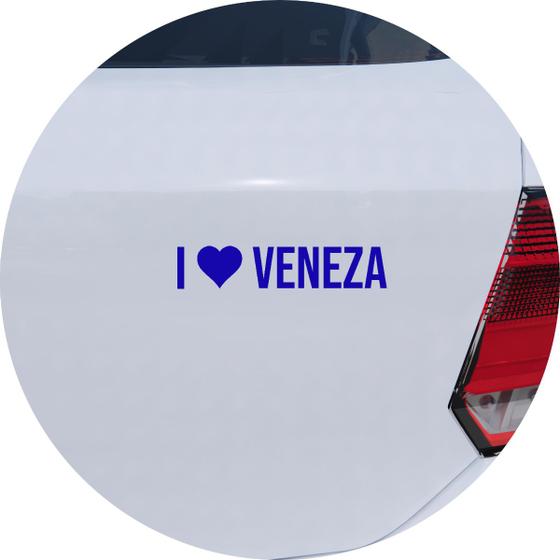 Imagem de Adesivo de Carro Eu Amo Veneza - I Love Veneza - Cor Azul