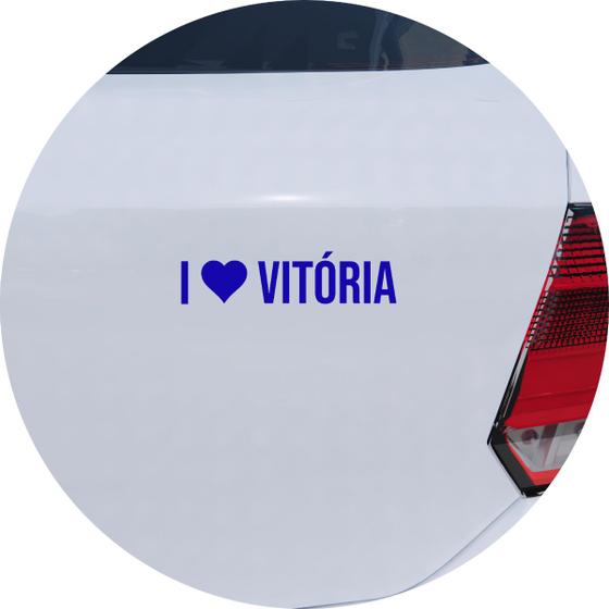 Imagem de Adesivo de Carro Eu amo Vitória - I Love Vitória - Cor Vermelho