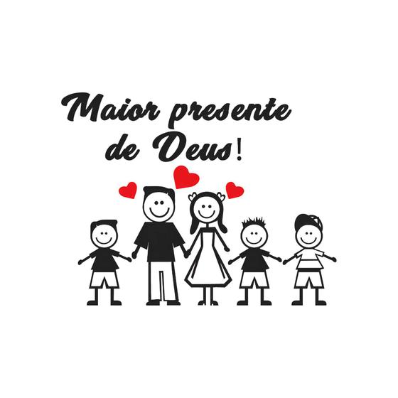 Imagem de Adesivo de Carro Familia Feliz - Maior Presente de Deus