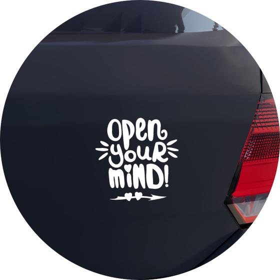 Imagem de Adesivo de Carro Frase Abra sua Mente! Open Your Mind!