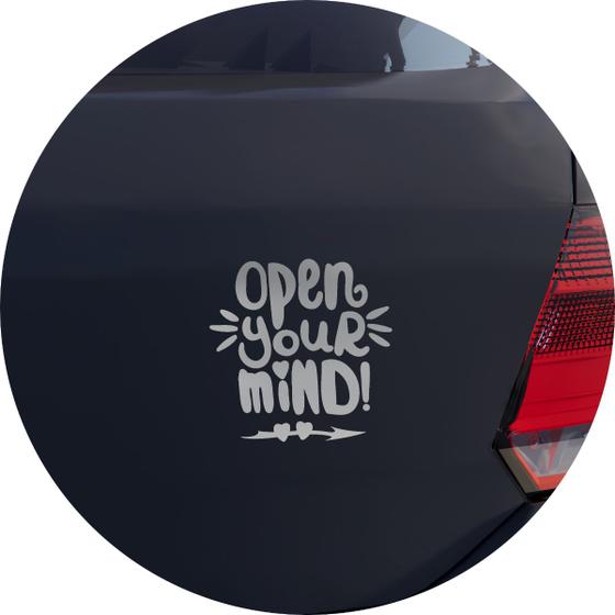 Imagem de Adesivo de Carro Frase Abra sua Mente! Open Your Mind!