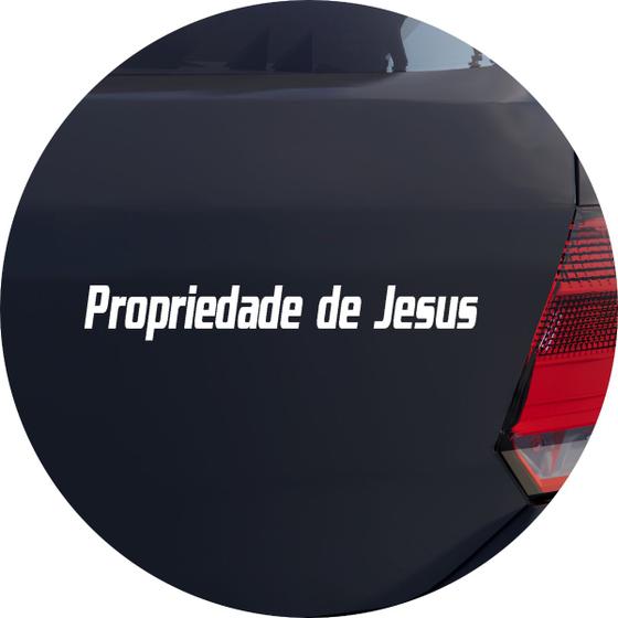 Imagem de Adesivo de Carro Frase Propriedade De Jesus - Cor Branco