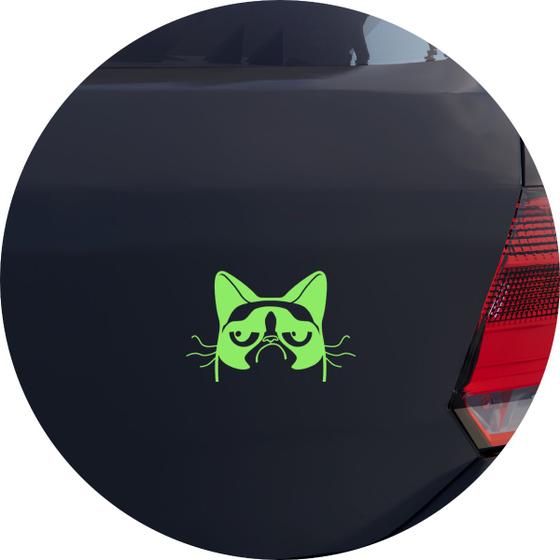 Imagem de Adesivo de Carro Gato Mal Humorado Grumpy Cat - Cor Verde Claro