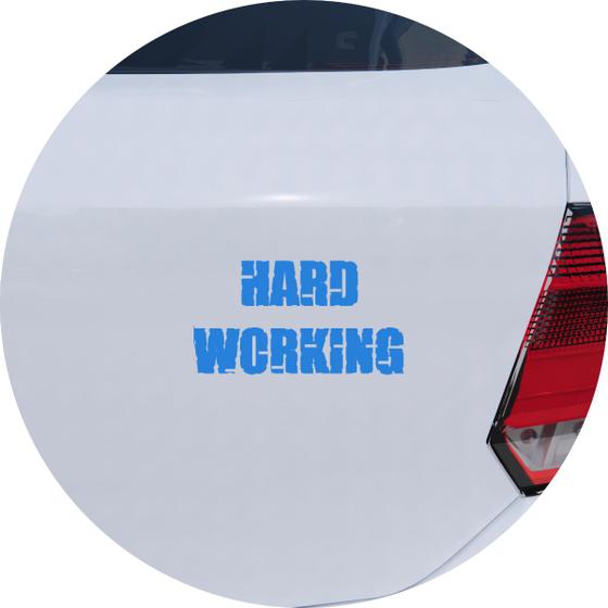 Imagem de Adesivo de Carro Hard Working Para Carro Utilitário - Cor Azul Claro