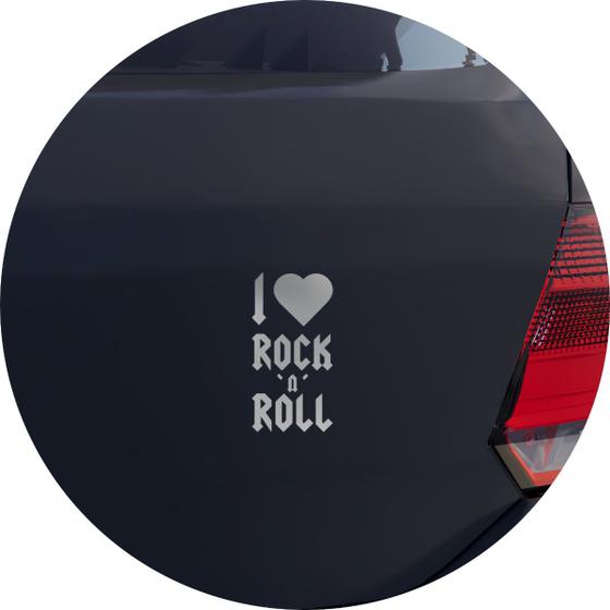 Imagem de Adesivo de Carro I Love Rock n' Roll - Cor Prata