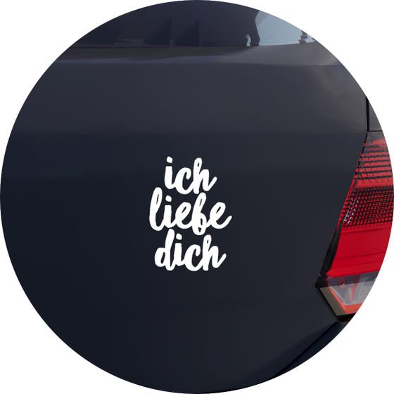 Imagem de Adesivo de Carro Ich Liebe Dich - Eu te amo em Alemão - Cor Branco