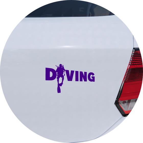 Imagem de Adesivo de Carro Mergulhador Diving - Cor Roxo