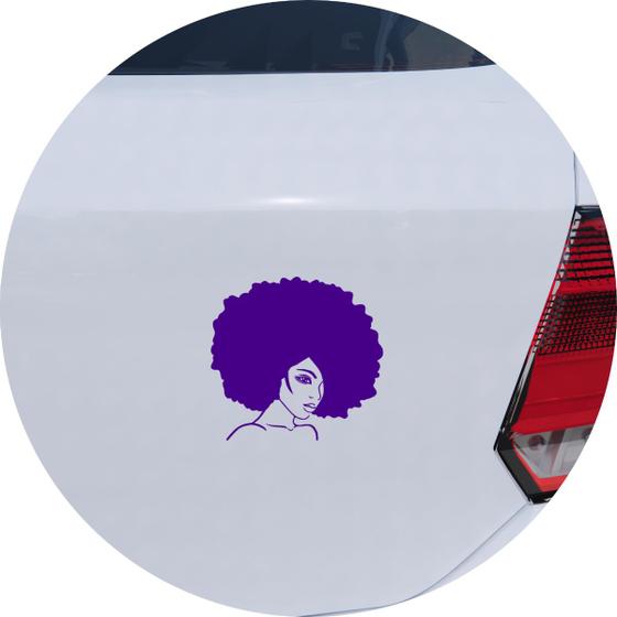 Imagem de Adesivo de Carro Mulher Beleza Feminina Black Power - Cor Roxo