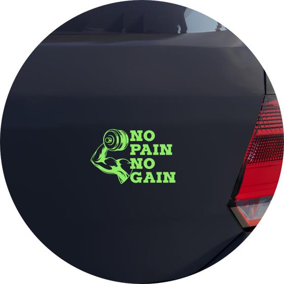Imagem de Adesivo de Carro No Pain No Gain - Cor Azul