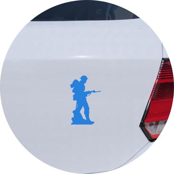 Imagem de Adesivo de Carro Perfil Soldado Britânico WW2 - Cor Azul Claro